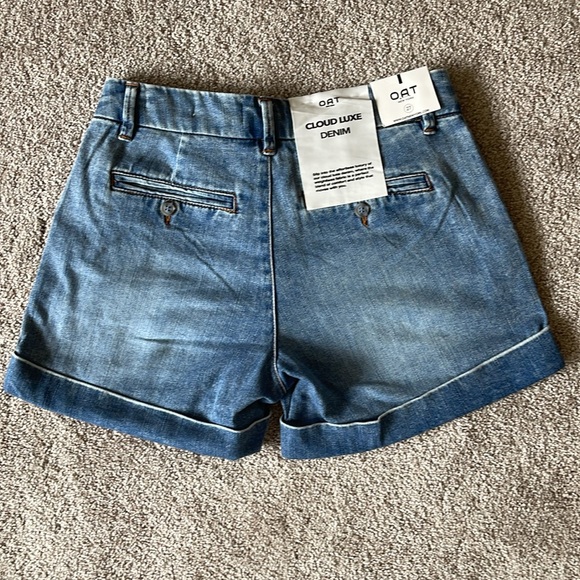 Oat New York Cloud Luxe Denim Classic Cotton High Waist Blue Jean Shorts Sz 27 - Picture 5 of 13